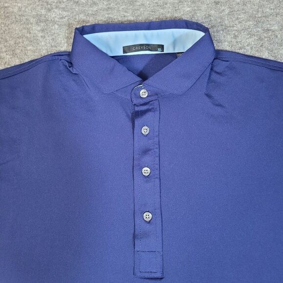 Greyson Mens Polo Golf Shirt Size XL Blue Navy Performance Short Sleeve - Picture 5 of 11
